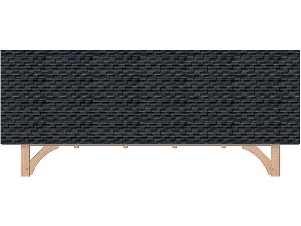 install roof material for timber frame pavilion kit installed