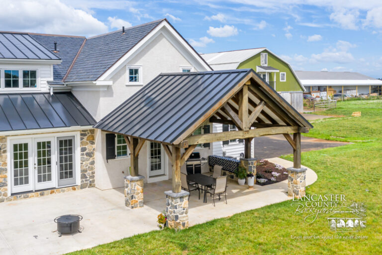 reclaimed timber frame kitchen and pavilion
