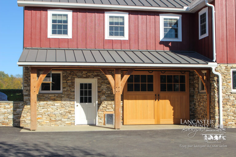 heavy timber frame barn porch