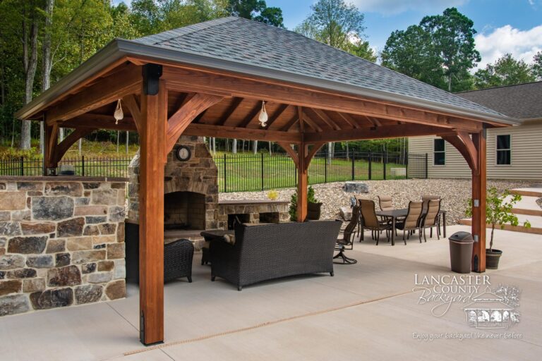 16x20 Cheyenne Wooden Pavilion with a kitchen