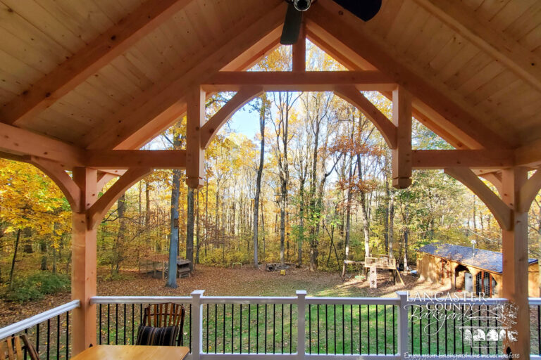 20x12 denali timber frame pavilion with fan