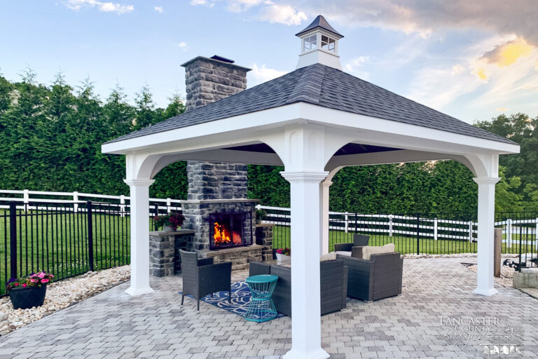 14x14 montford vinyl pavilion with a watermark