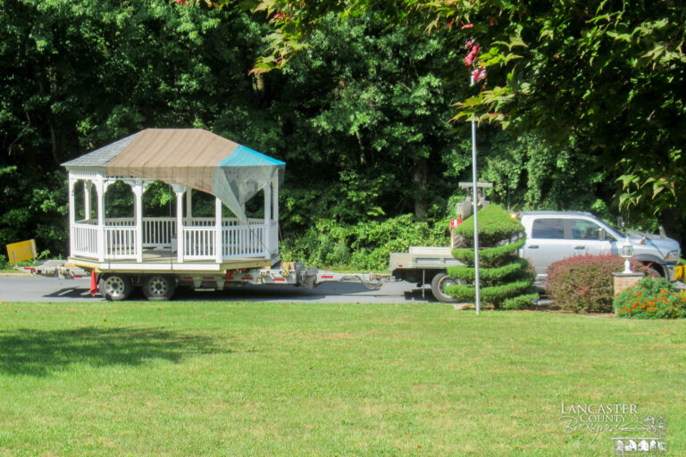 delivery of the 12x16 oval vinyl gazebo