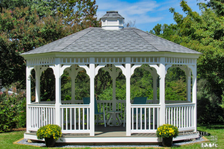 12x16 oval vinyl gazebo delivered