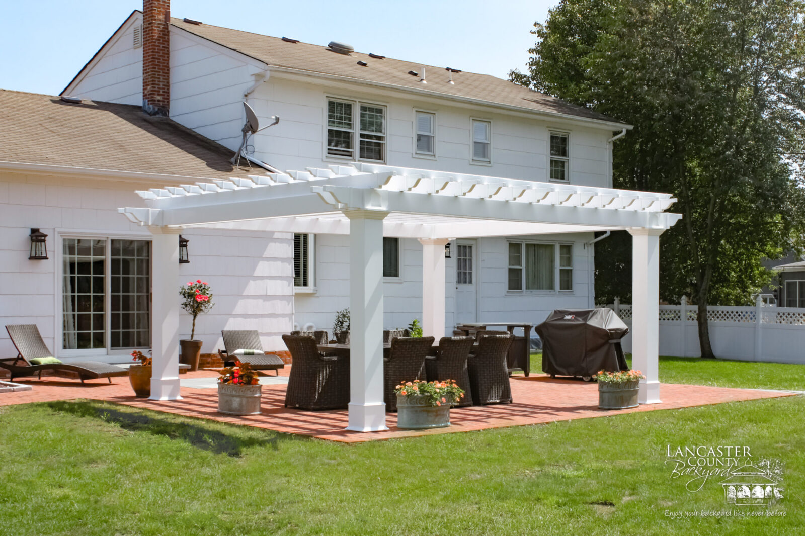 backyard pergola with grill