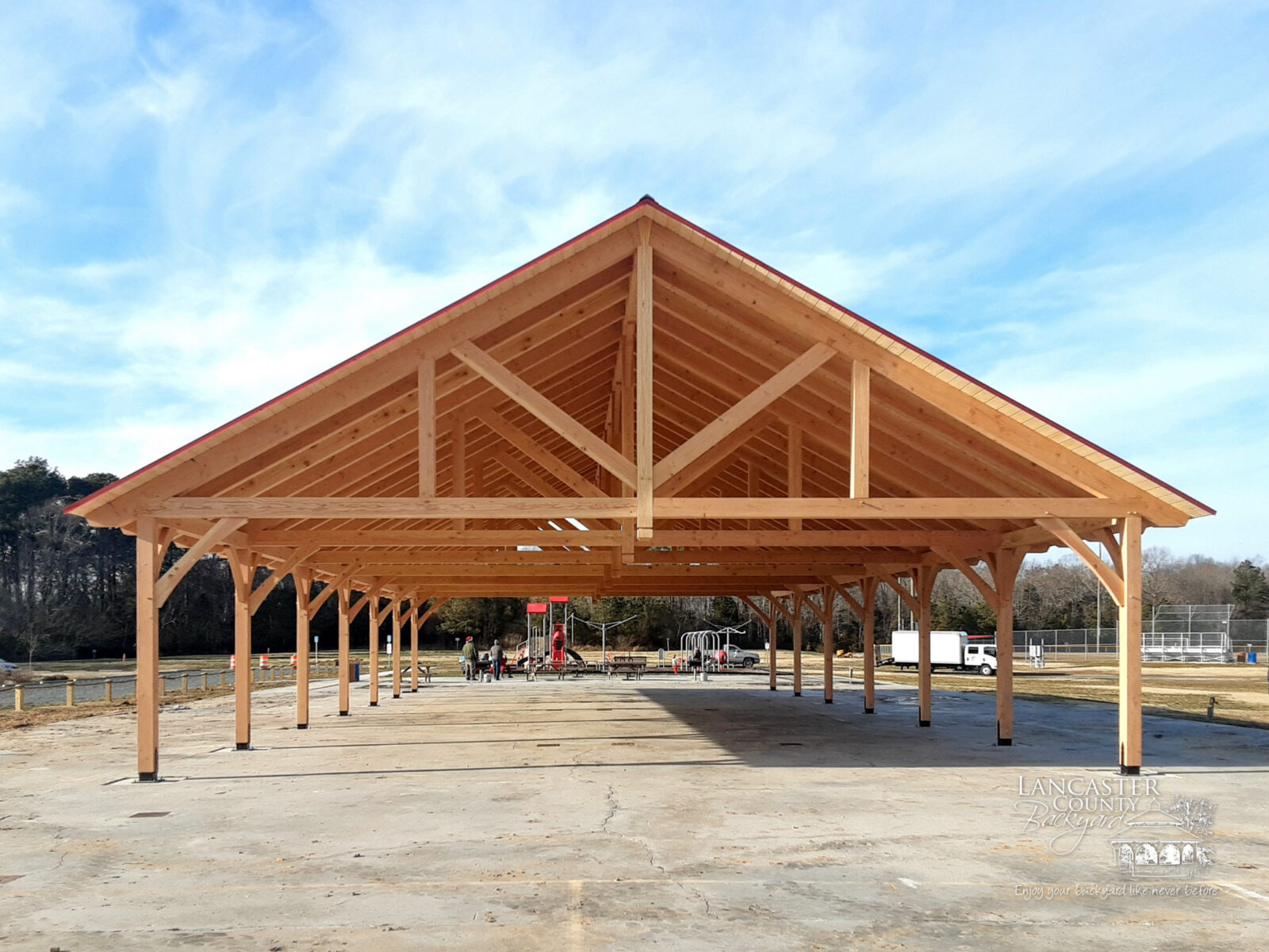 Pavilion over cement.
