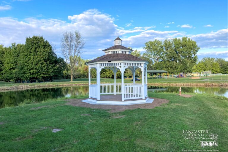12x12 Vinyl Gazebo with Double Roof