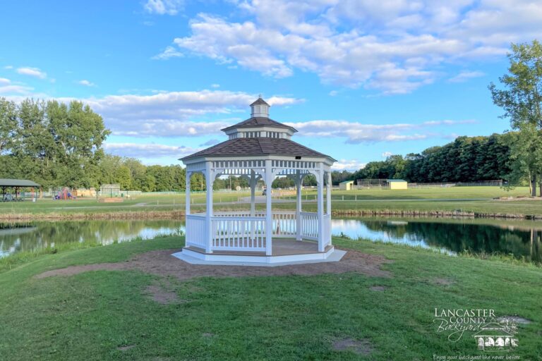 12x12 Vinyl Octagon Gazebo with Double Roof