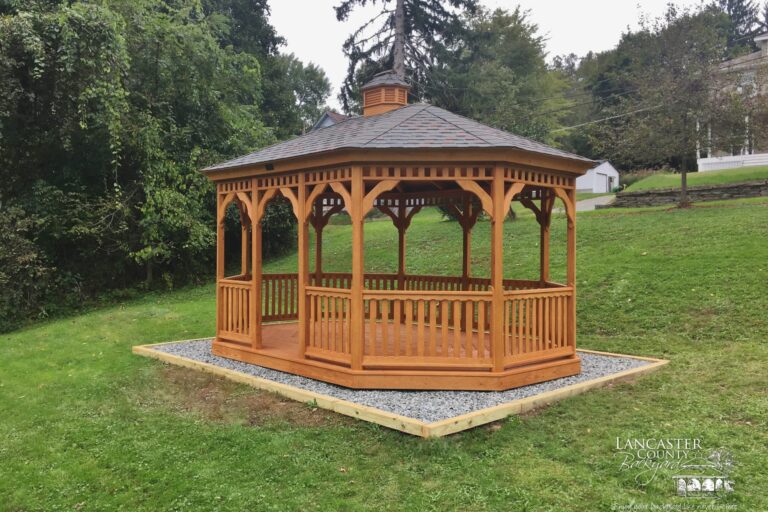 12x16 oval wood gazebo cedar williamsburg slate