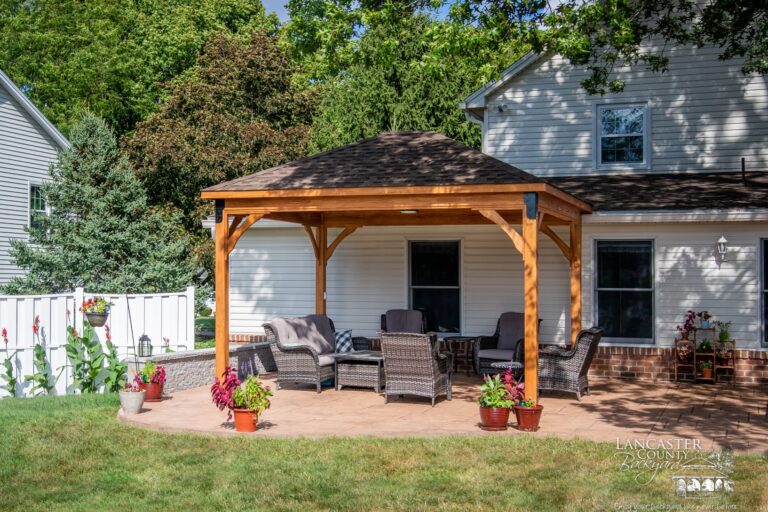 Lakefront Wooden Backyard Pavilion