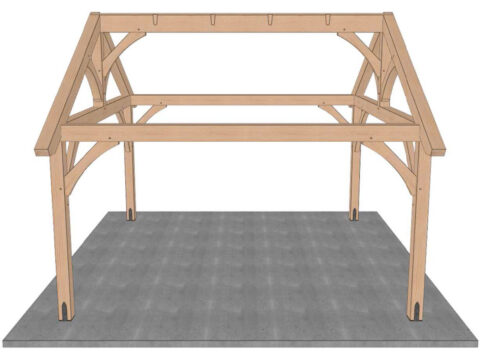 set ridge beam for timber frame pavilion kit