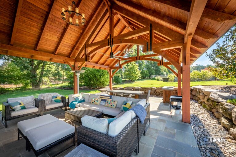 grand teton pavilion with beautiful outdoor furniture