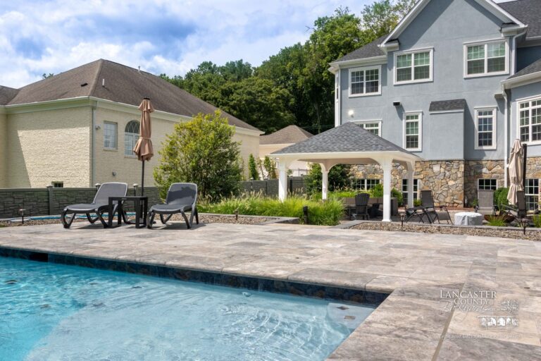 14x16 montford vinyl pavilion by a large pool
