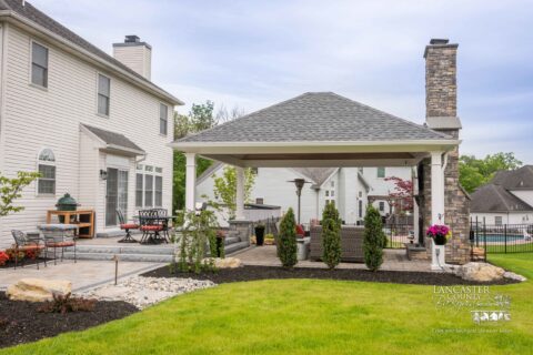 beautiful backyard vinyl pavilion in wilmington delaware