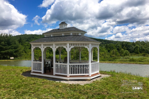 beautiful gazebo by a pond in wilmington delaware