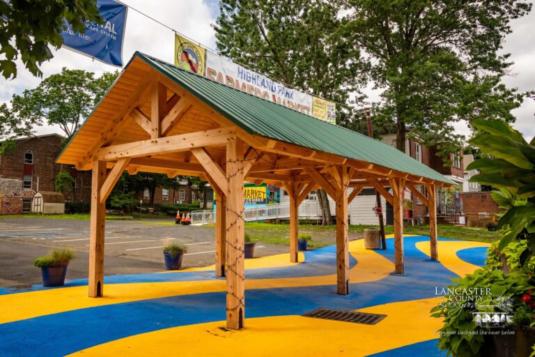 12x36 timber frame pavilion in new jersey