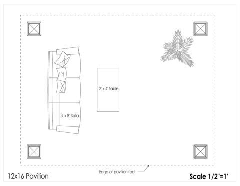 12x16 floor plan layouts for outdoor pavilions