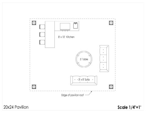 20x24 floor plan layouts for outdoor pavilions
