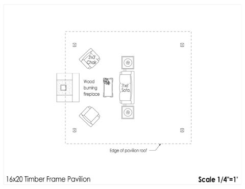 16x20 floor plan layouts for timber frame pavilion