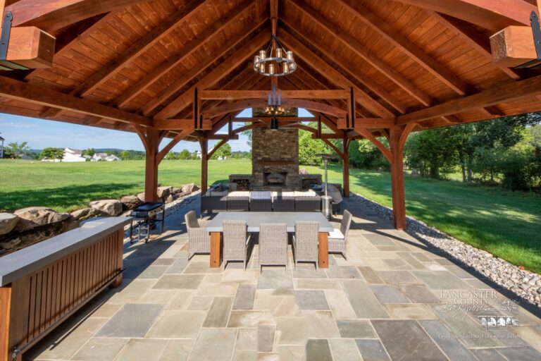 timber frame backyard pavilion
