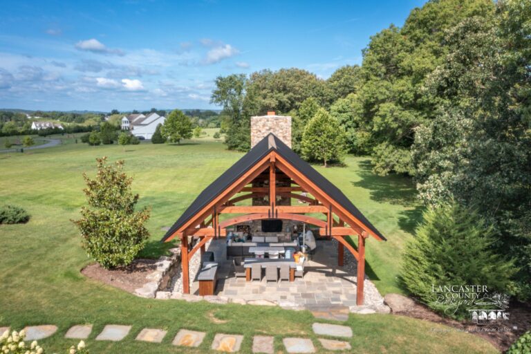 24x32 backyard timber frame pavilion