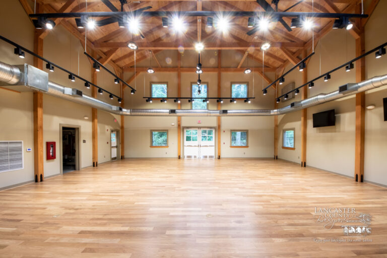custom timber frame barn interior
