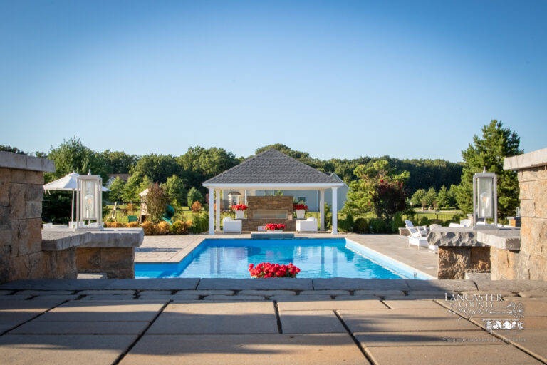 20x20 caribbean vinyl backyard pavilion in millstone nj