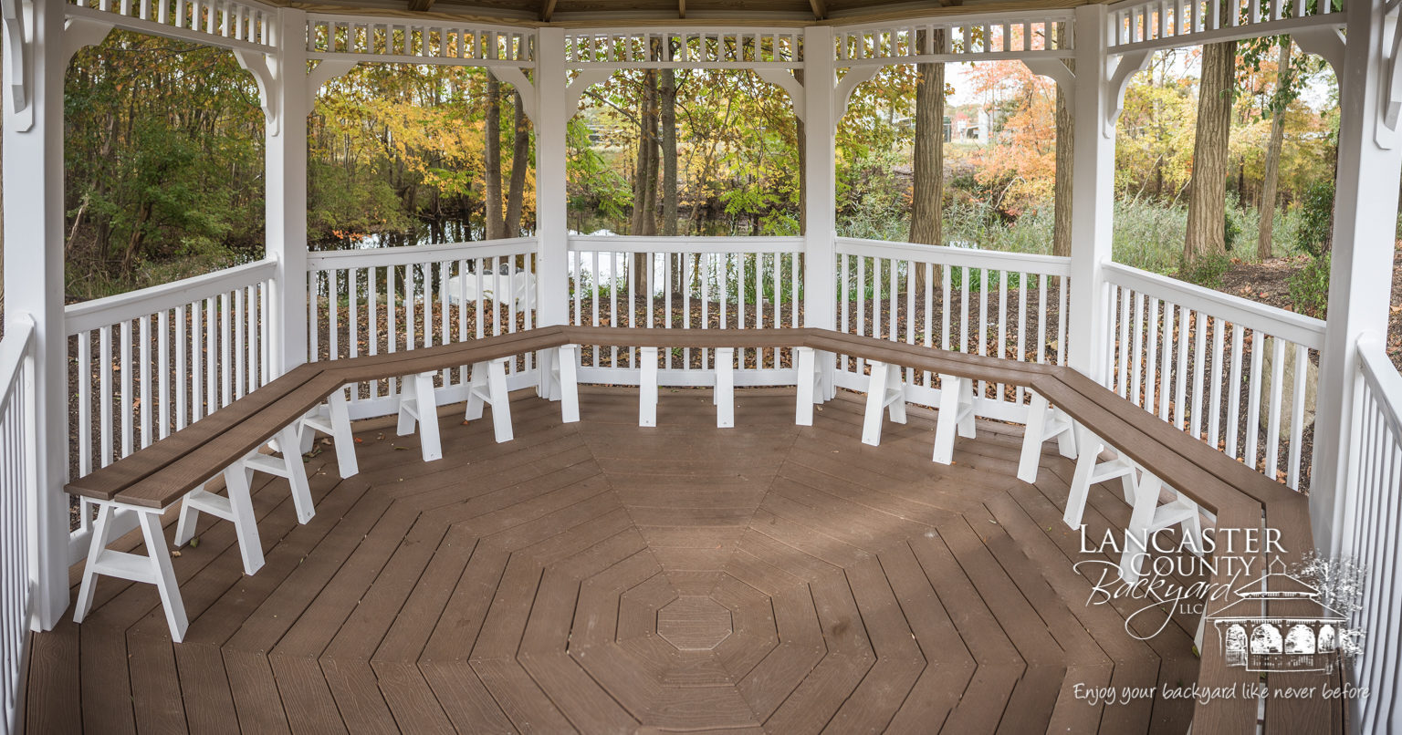 gazebo use to relax near stream