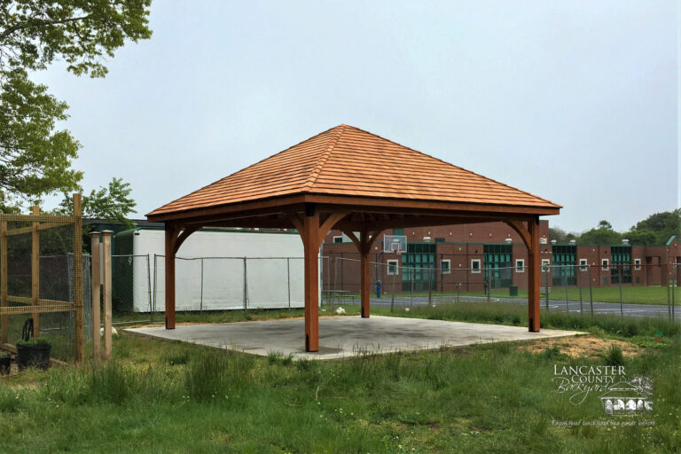 20x20 wood pavilion in east quogue new york