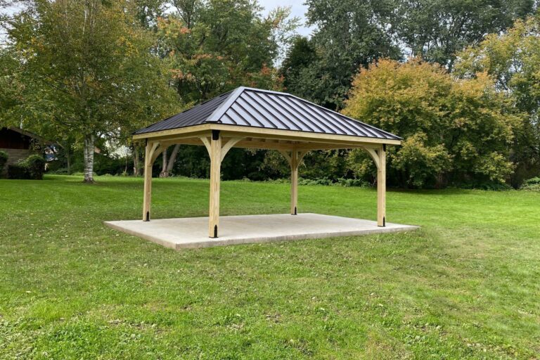 14x20 cheyenne wooden pavilion in cortland ny