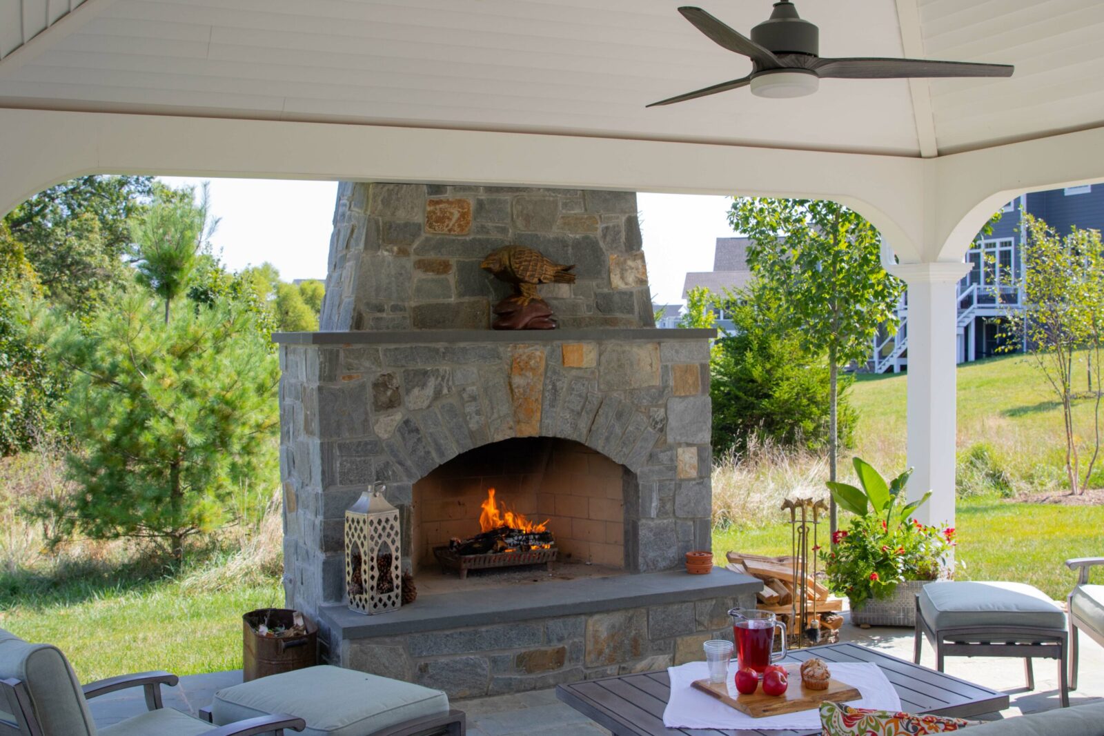 fireplace in pavilion