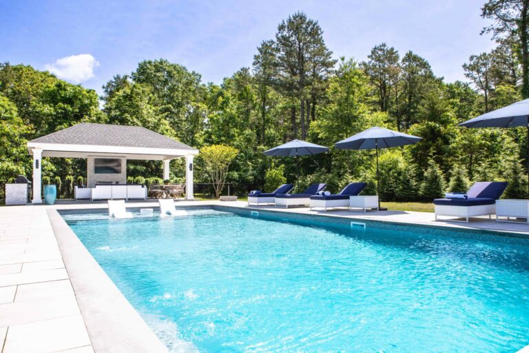 14x24 caribbean vinyl pavilion with pool and umbrellas