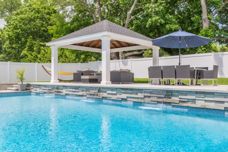 16x16 caribbean vinyl pavilion with table