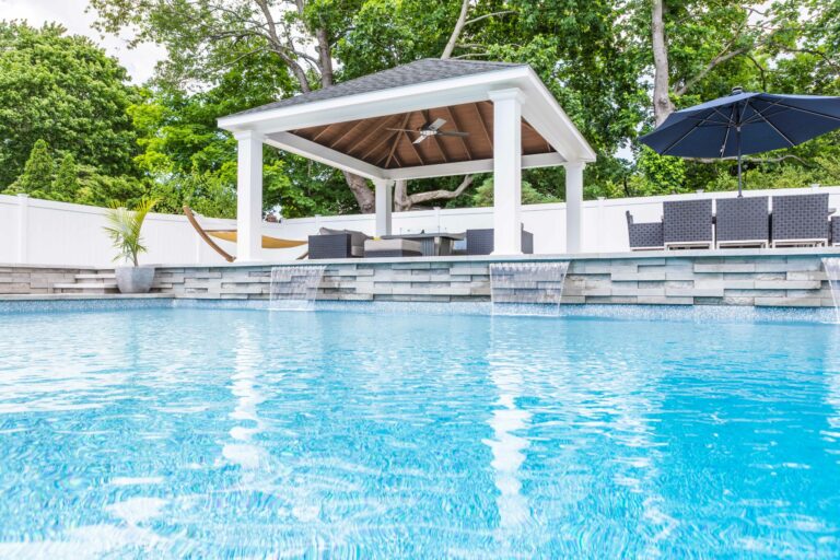 16x16 caribbean vinyl pavilion with umbrella