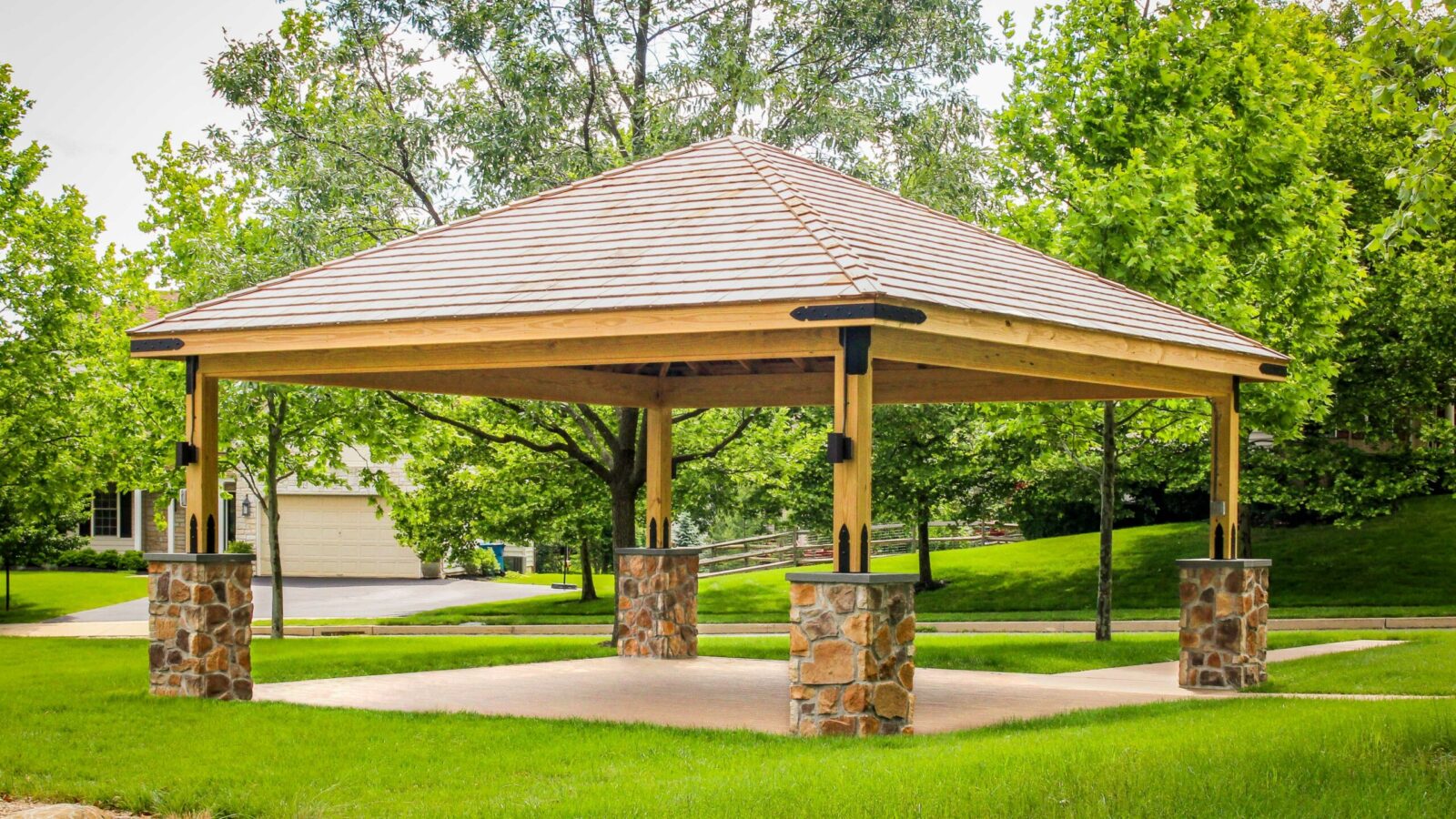 huge hip roof pavilion
