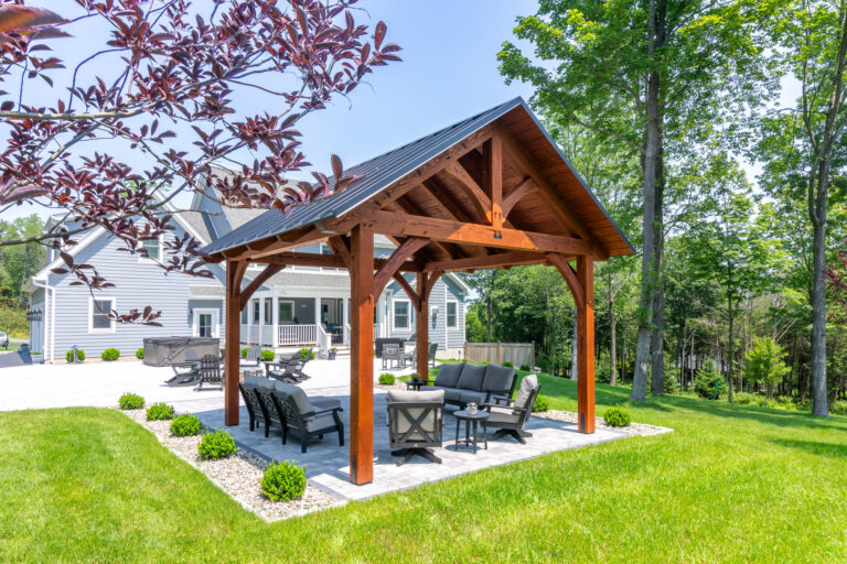 14x14 kingston timber frame pavilion & patio