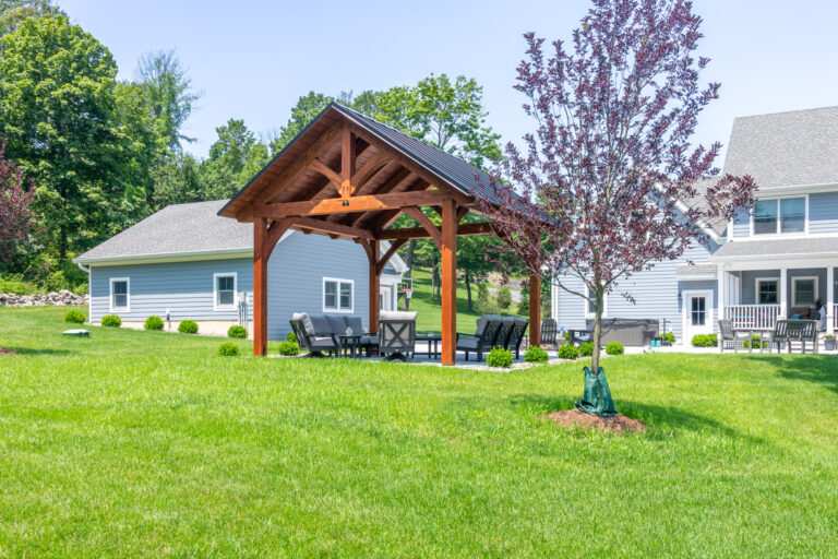 14x14 kingston timber frame backyard