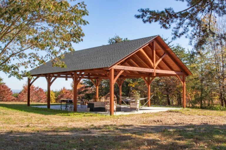 beautiful 30x40 kingston timber frame pavilion in warfordsburg