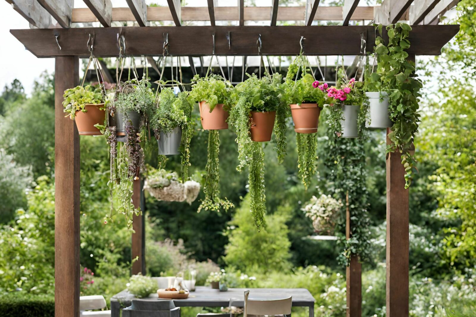 pergola with plant hanger scaled
