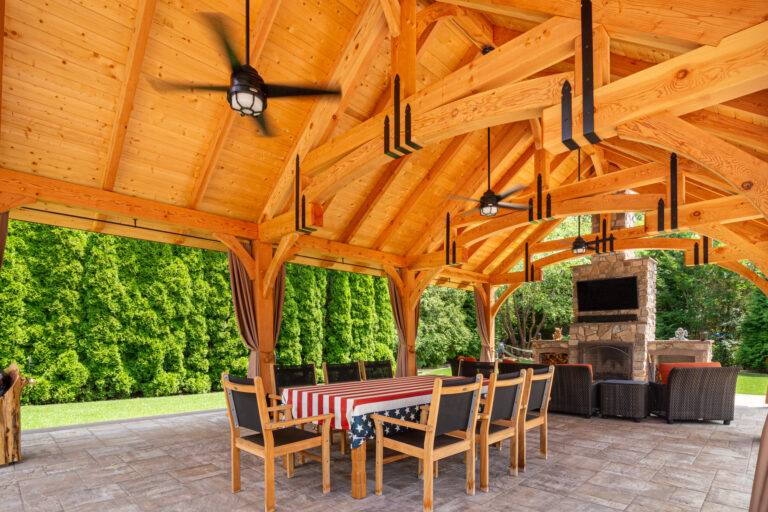 20x34 Grand Teton Timber Frame Pavilion in Moriches NY interior 768x512 f50 50