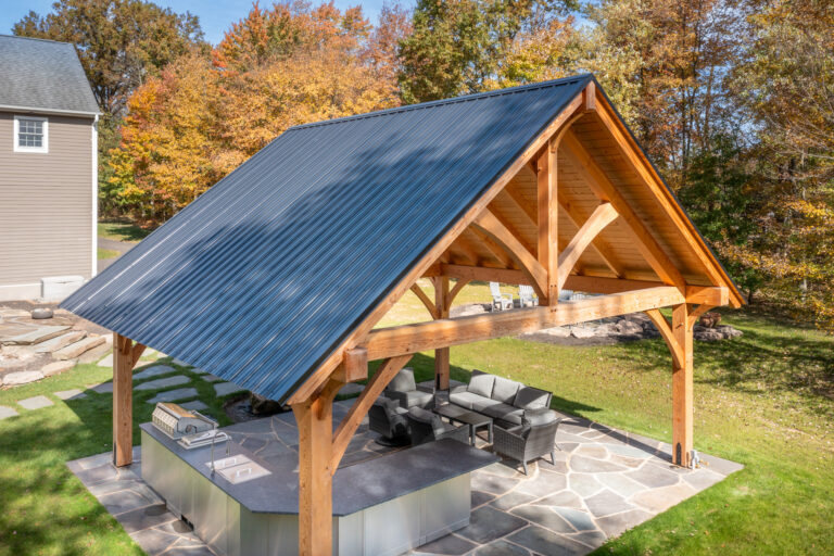 24x20 Kingston Timber Frame Pavilion in Warminster, PA