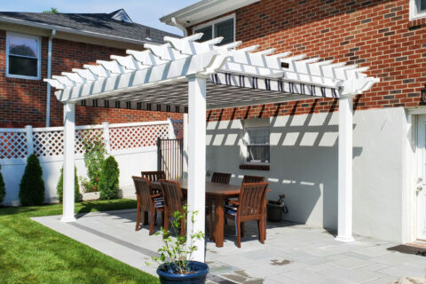 vinyl backyard patio pergola featuring navy taupe fancy shad canopy 2 1600x1600 1 e1713902908370 480x320 f50 50