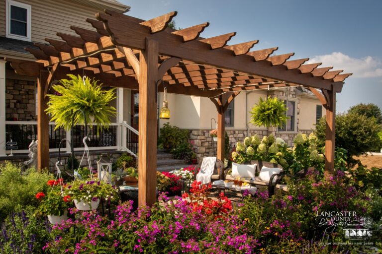 outdoor pergola in md made from wood