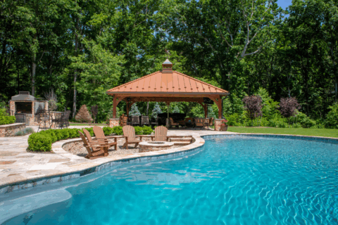 Cheyenne Wood Pavilion For Sale in Virginia, poolside