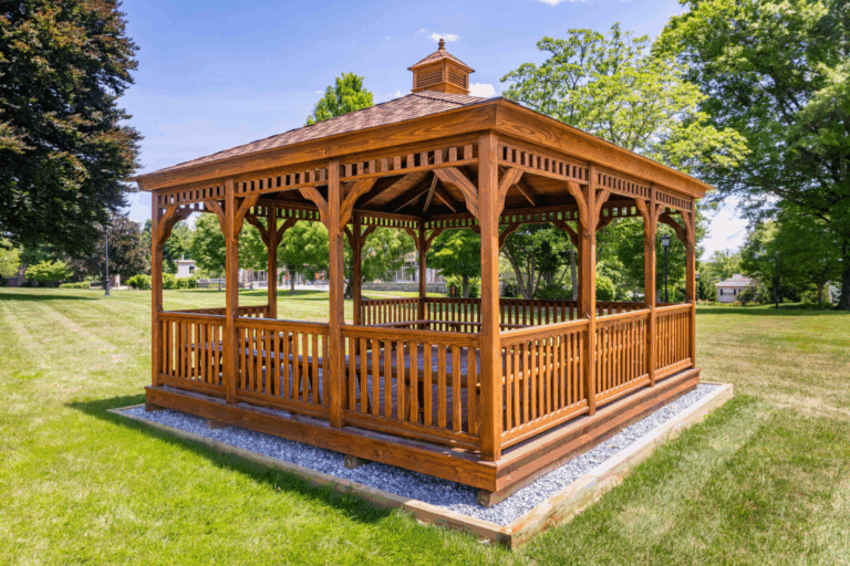 Corner of 14x16 Gazebo at Academy of the New Church in Bryn Athyn, PA