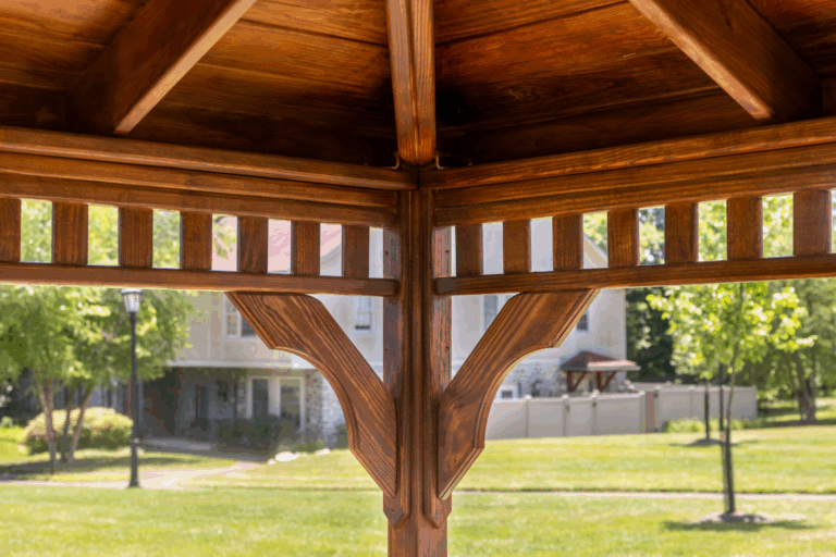 Corner ceiling of 14x16 Gazebo at Academy of the New Church in Bryn Athyn, PA