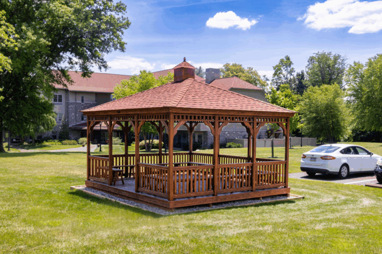 Full view of 14x16 Gazebo at Academy of the New Church in Bryn Athyn, PA