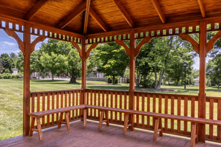 Inside benches of 14x16 Gazebo at Academy of the New Church in Bryn Athyn, PA