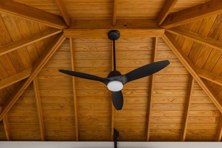 Ceiling fan and top of 12x16 Montford Vinyl Pavilion