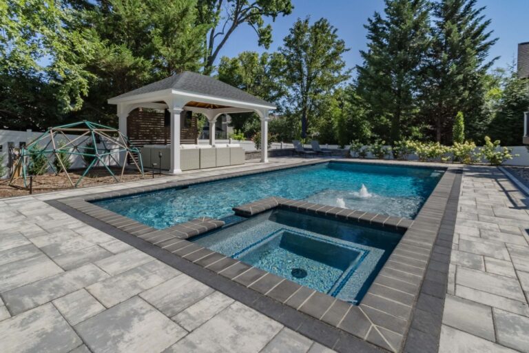 12x16 Montford Vinyl Pavilion, pool corner view